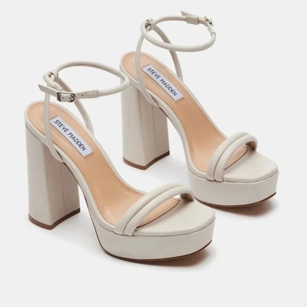 Steve Madden Women's White Platform Heels 8.5